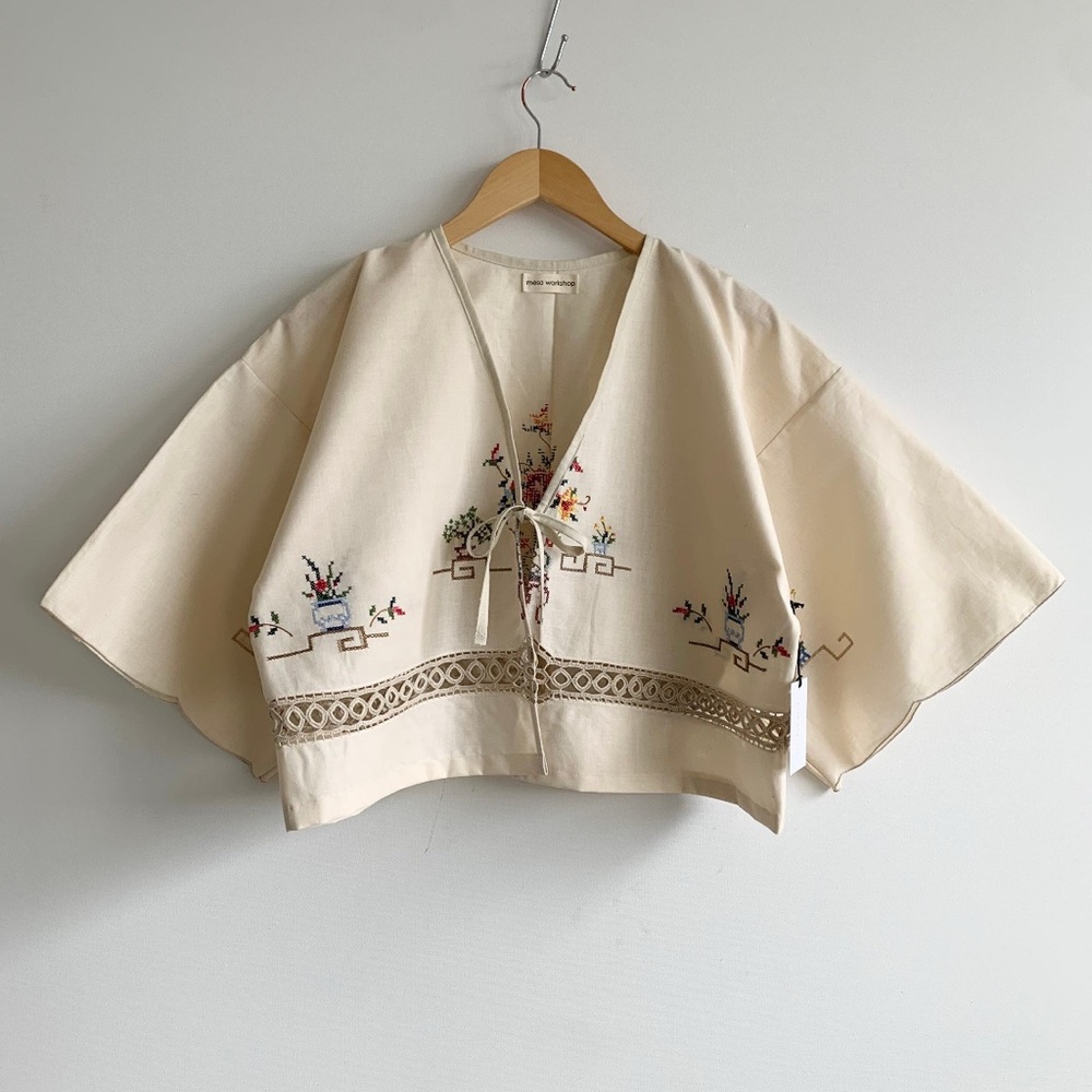 Mesa Workshop Reworked Vintage Tablecloth Blouse